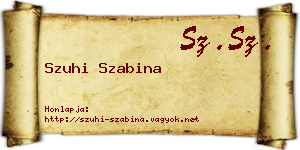 Szuhi Szabina névjegykártya