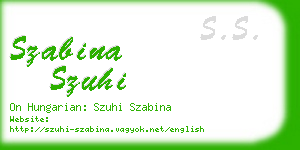 szabina szuhi business card